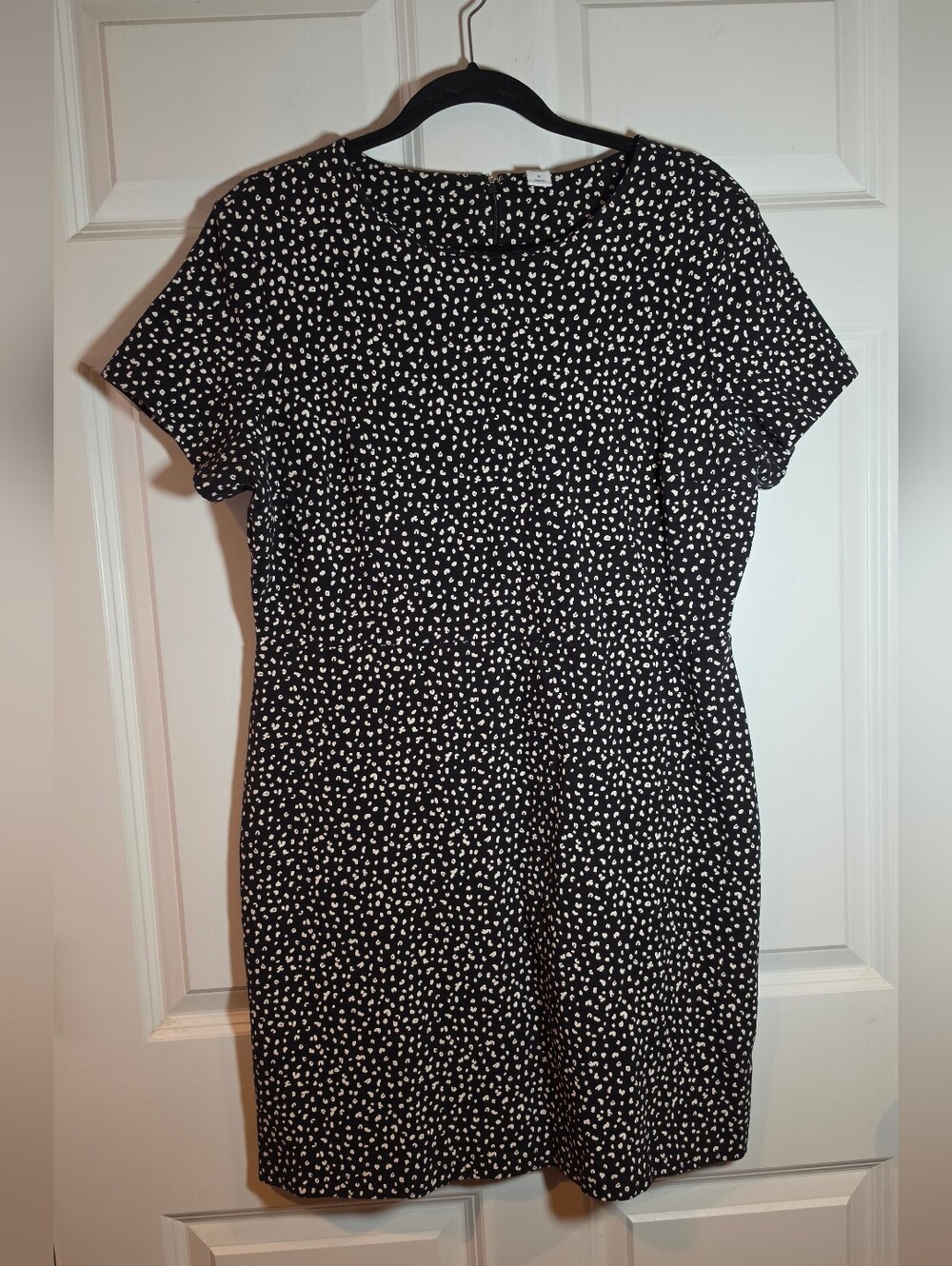 Old Navy Stretchy Ponte Black and White Dot Short-Sleeve Dress XL